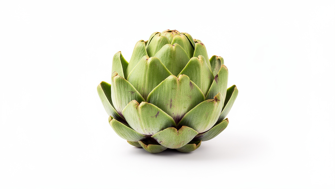 아티초크 효능 — Fresh artichoke on white background, natural food