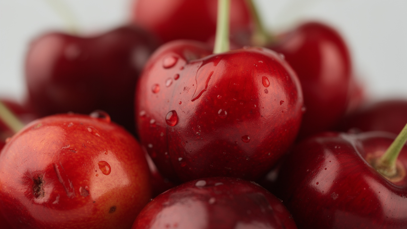 체리 효능 — bunch of red cherries close-up macro photography,